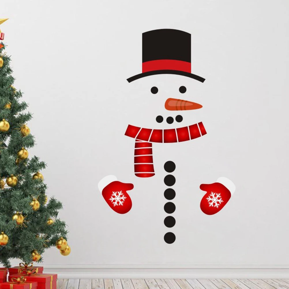 

2Pcs Snowman Refrigerator Decors Christmas Themed Double Sided Wood Fridge Stickers for Home Office Kitchen Decoration