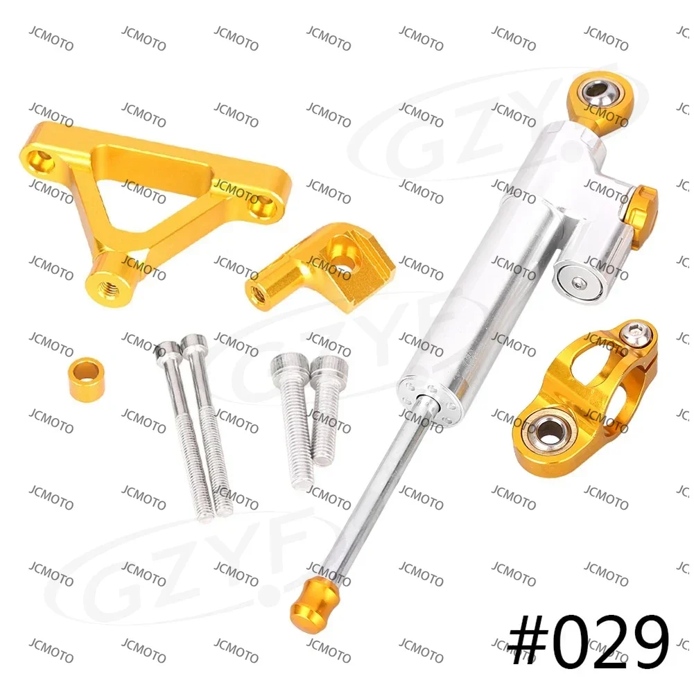 

For Kawasaki ZX6R ZX-6R 2007 2008 CNC Aluminum Motorcycle Saftety Control Steering Damper Stabilizer w/ Bracket Set