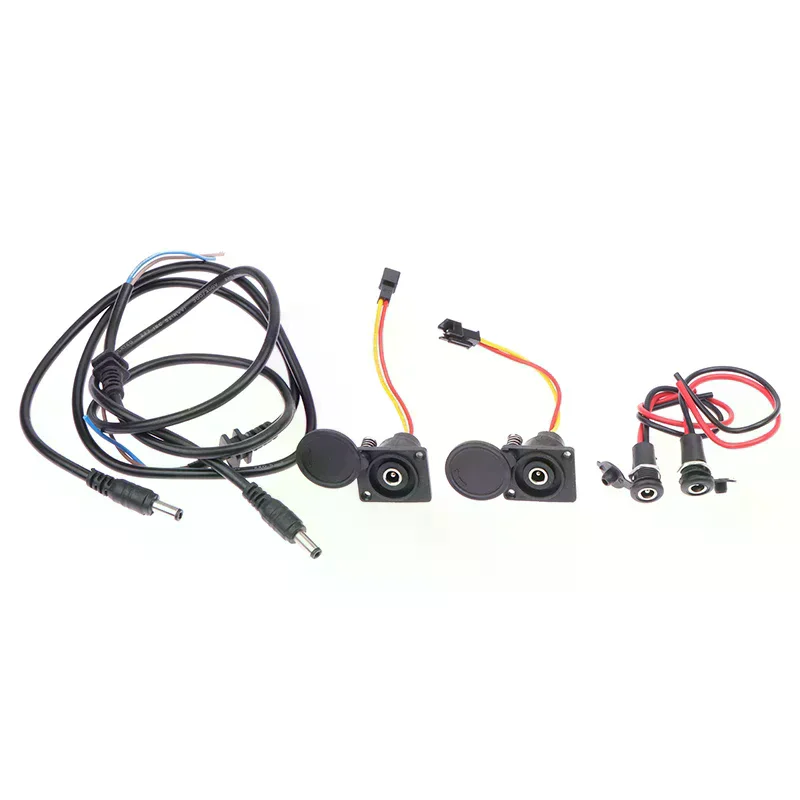 Accessory Electric Bicycle Charging Head Lithium Battery Out put Line Round Male and Female Base Dc2.1 / 2.5 Charger Plug
