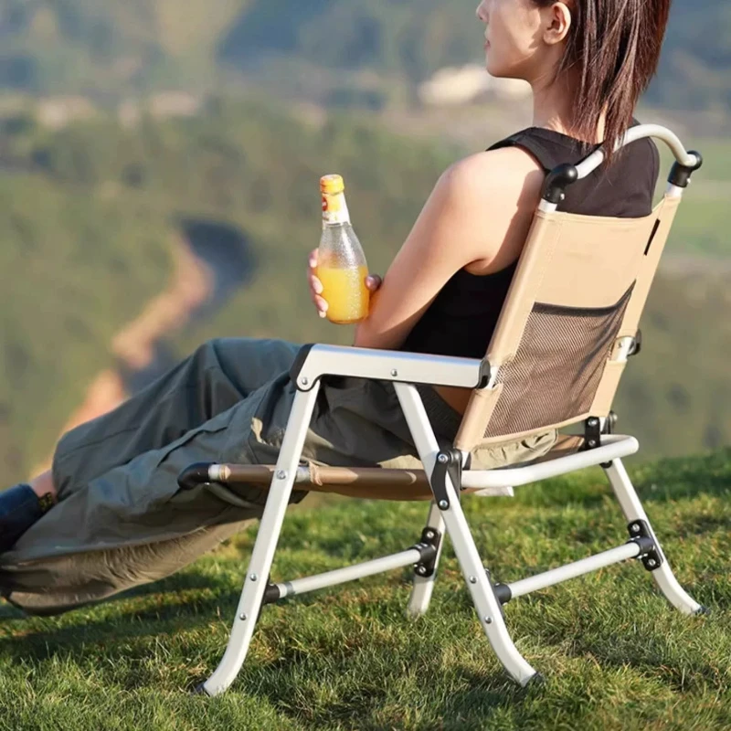 Camping Foldable Beach Chairs Fishing Relaxing Arm Ultra Light Outdoor Seating Back Support Sun Loungers Cadeira Hotel Furniture