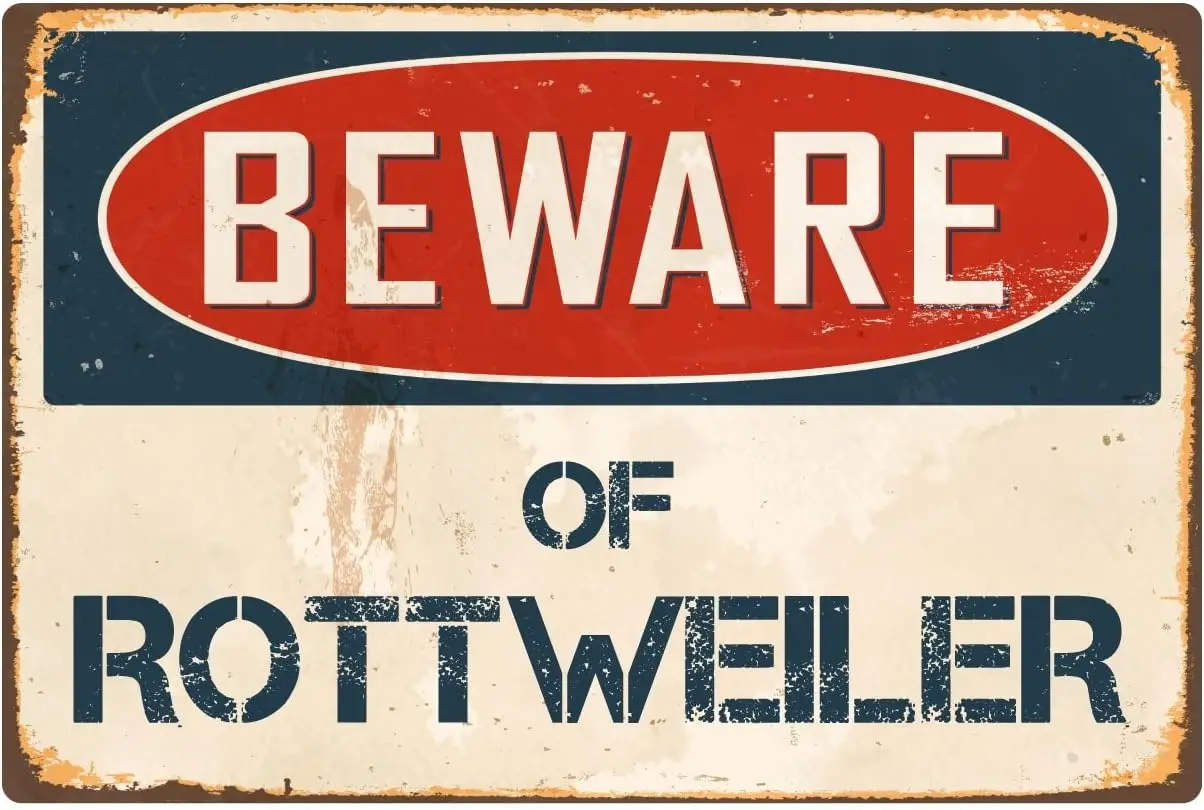 Y1,StickerPirate Beware of Rottweiler 8” x 12” Vintage Aluminum Retro Metal Sign VS362-aluminum