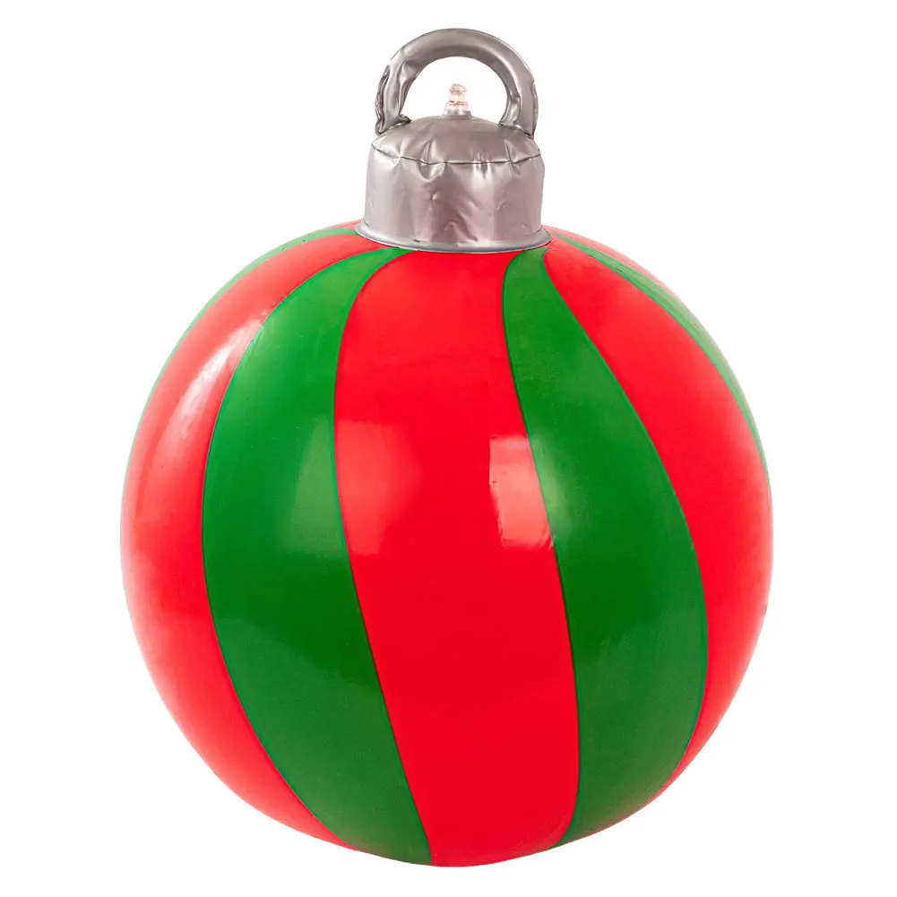 40cm Giant Inflatable Christmas Ball Large Outdoor Decorated Ball Outdoor Christmas Decorations Holiday Yard Lawn Porch Decor