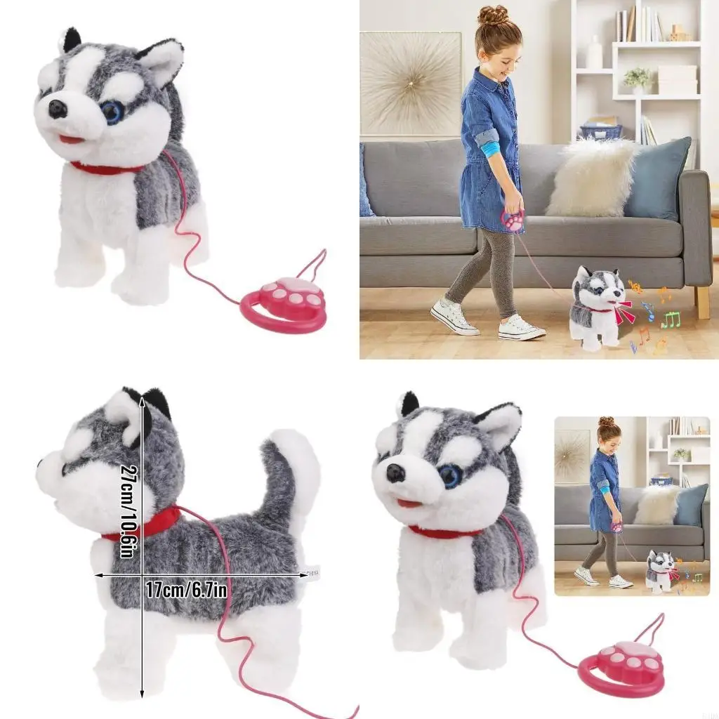 

54DA электрическая плюшевая игрушка для прогулок с собаками для малышей, обучающая ползанию, имитация собаки, детская игрушка