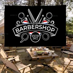 Berber Dükkanı Retro Baskılı Bayrak Büyük Sanat Odası, Kurgu, Bilim Ev dekor Afiş bayraktaki en büyük satışların 12'si bir - №4