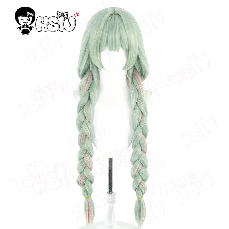 

CyPhrolova Cosplay Wig Fiber synthetic wig「HSIU」95CM Blue gray mixed gray pink long Wig+Wig cap Game Wuthering Waves Cosplay Wig