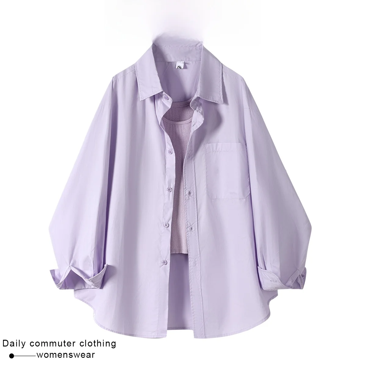 

Coshehkg Korean Style Loose Women's Shirt Inner Sweet Temperament Vest Autumn New Arrival Fashionable Sun Protection Top