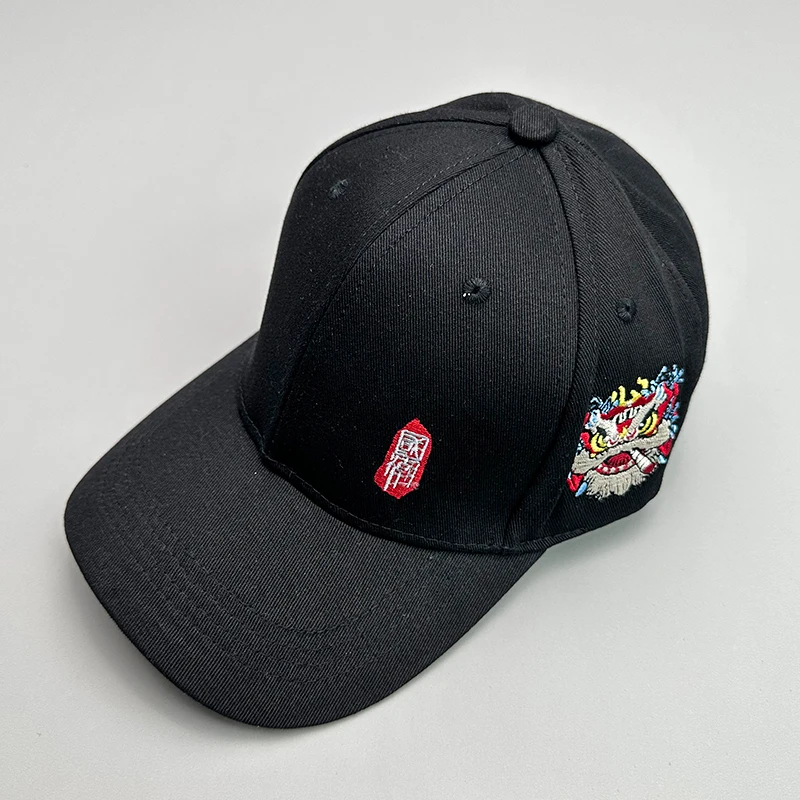 Lion dance New Hard Top Duck Tongue Hat Sun Protection and Sunshade Men Women Baseball Hats Cotton Chinese Fashion Snapback Caps