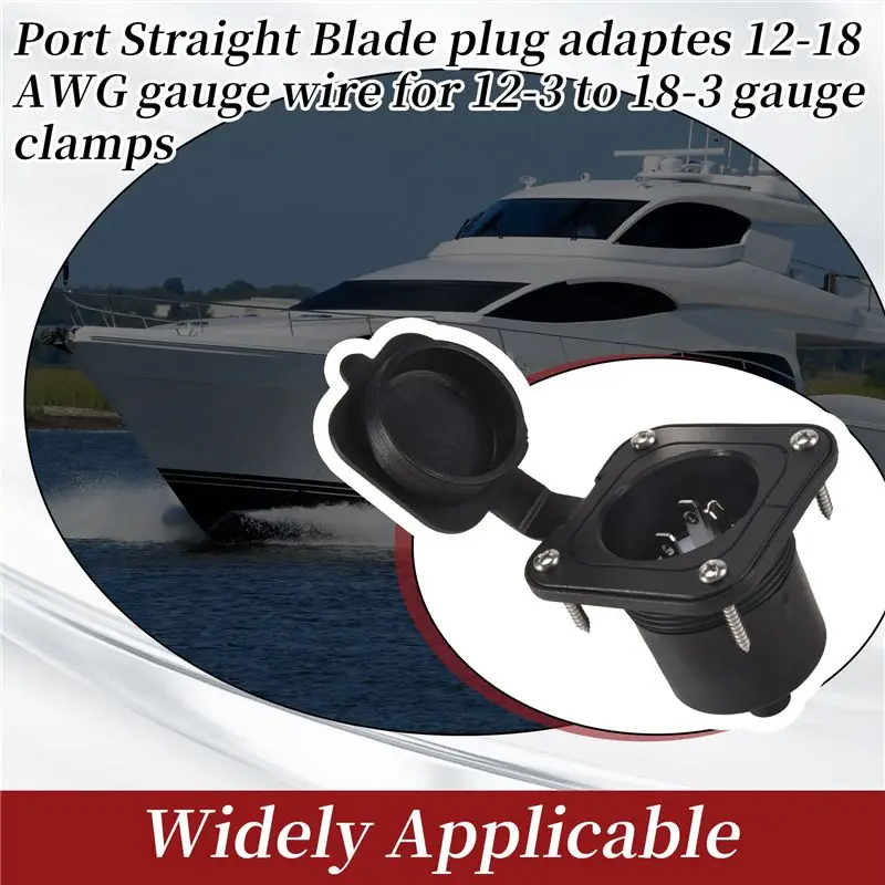 ABZC Flanged Inlet ETL 15 for Amp RV Plug Receptacle Block Heater Bumper Plug with Waterproof Cover NEMA 5-15 Male Wall US Plug