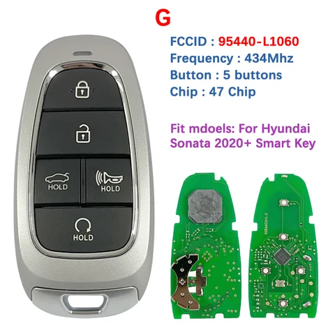 Ключ послепродажного обслуживания для Hyundai Sonata Remote 47 чип 433 МГц 95440-L1000 95440-L1010 L1060 L1110 L1200 L1210 L1310 L1500 L1600