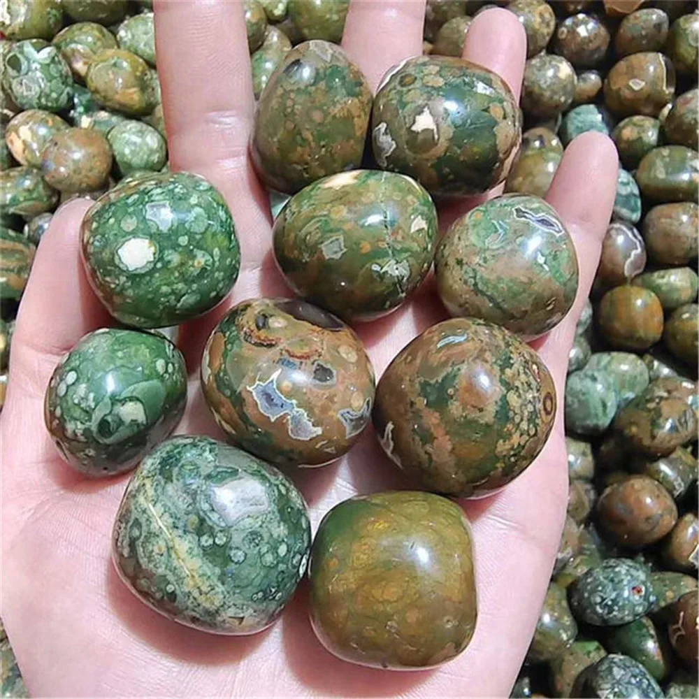 

20-30mm Natural Stone And Crystals Healing Colorful Rainforest Jasper Crystal Tumble Stones For Decoration Home