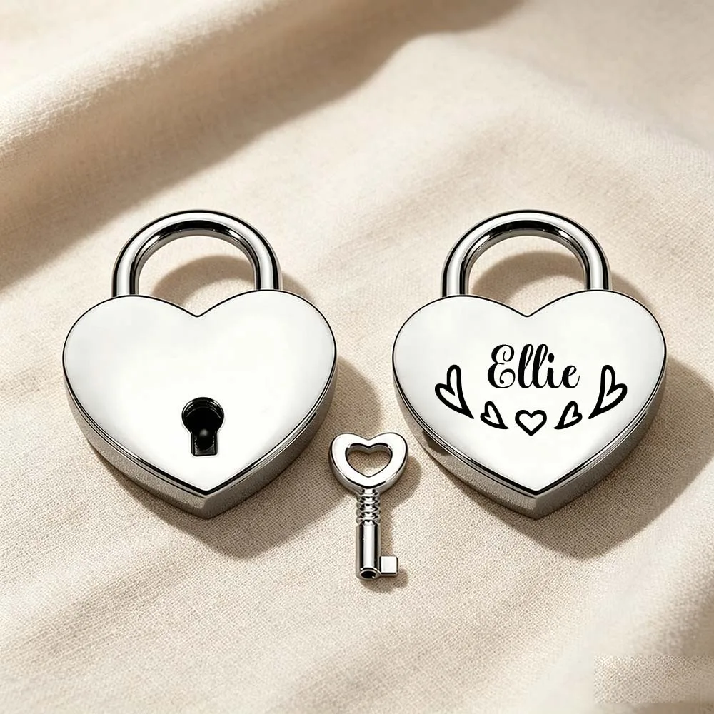 A Customized Love Lock Heart-shaped lock Support laser engraving of love hearts Couple mutual lock romantic meaning