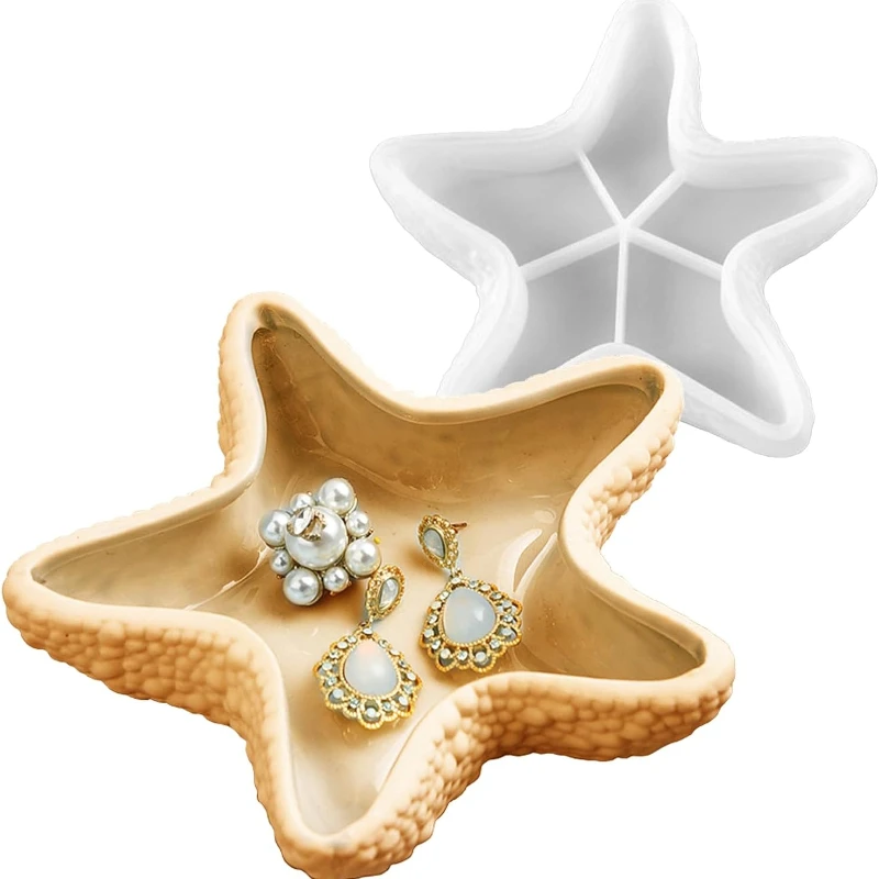 Starfish Storage Bowl Silicone Mold Concrete Jewelry Plate Mold Bowl Dish Tray Plaster Epoxy Resin Creative Art Craft Home Decor