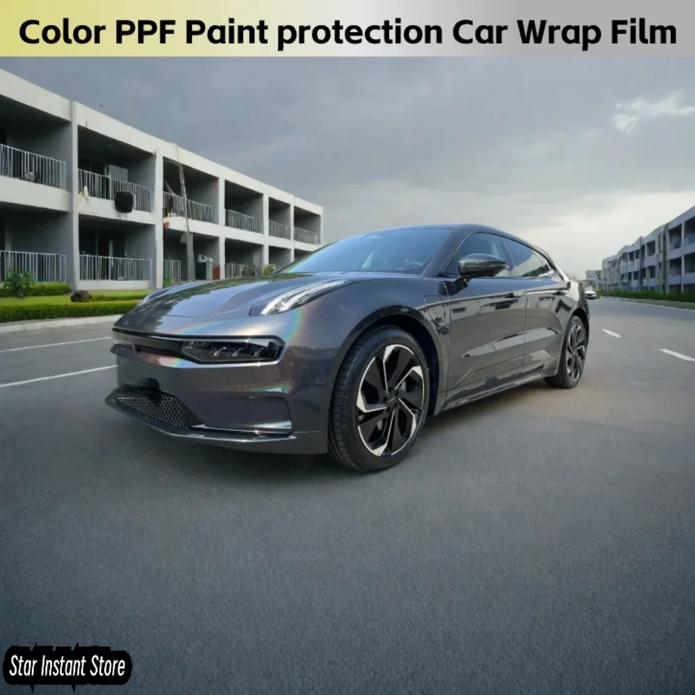 

Colorful Laser Black Car Wrap Vinyl Film 7.5mil, TPU PPF Paint Protection, Anti-Scratch Self-Healing Color Change Vinyl