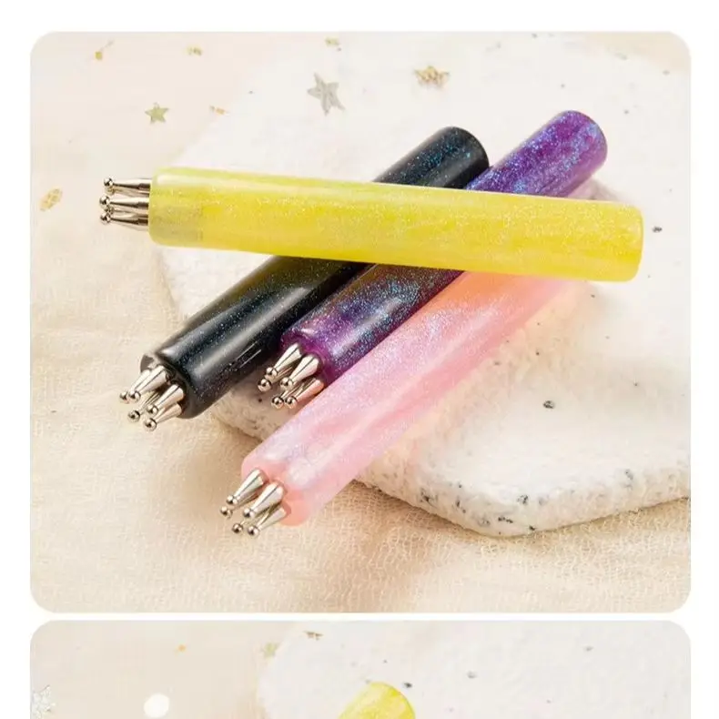 5-Petal Dotting Tool Flower Creator DIY Nail Art 1.8mm Fine Tip Rhinestone Pickers Glitter Handle Manicure Nail Tools Brushes