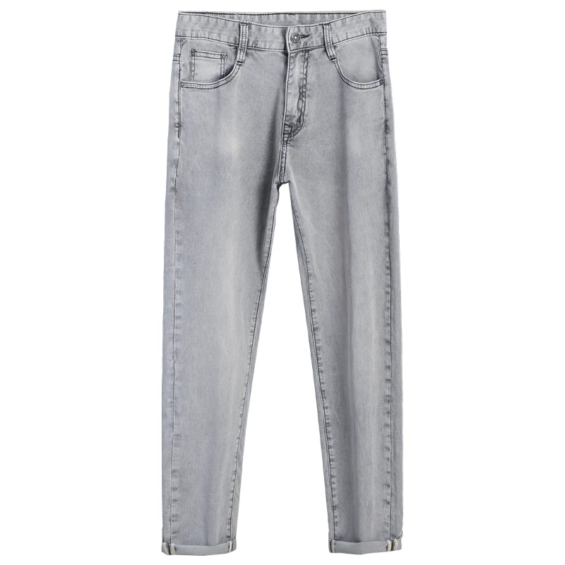 2024 new fashion business jeans for men's summer thin elastic slim fit small straight leg high end versatile casual pants