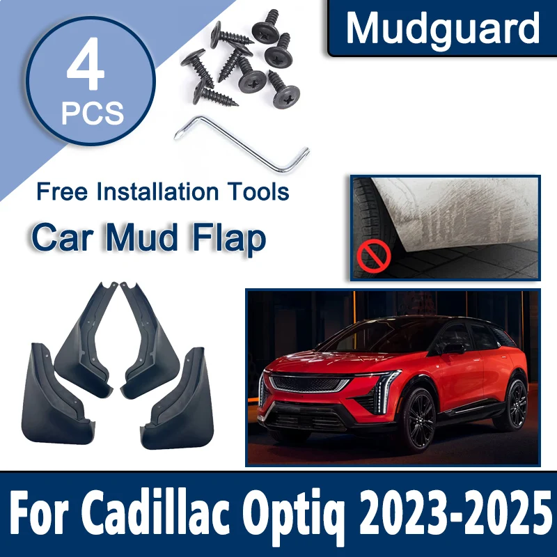 

Автоматические брызговики для Cadillac Optiq, аксессуары 2023, 2024, 2025 2026, крылья, передние и задние брызговики, брызгозащищенные детали