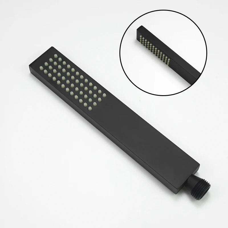 Matte Schwarz Hand Dusche Messing Hand Dusche Kopf Bad Wasserhahn Zubehör Einstellbare Runde & Square Handheld Dusche Halter