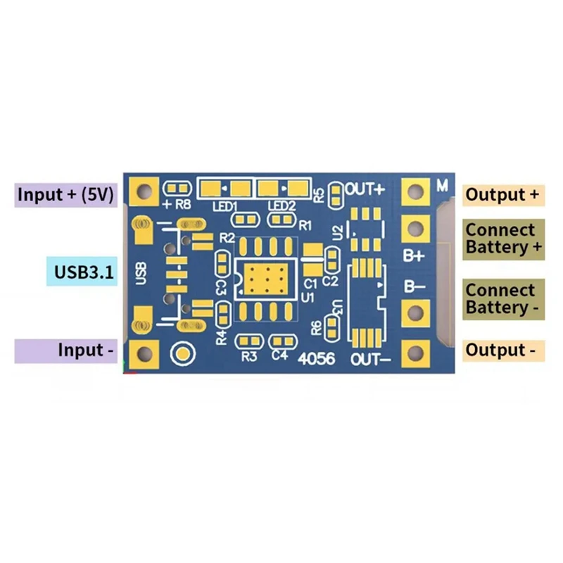 Type-C 18650 Lithium Battery Charger Module 5V 1A Charging Board With Dual Protection Functions For DIY Projects