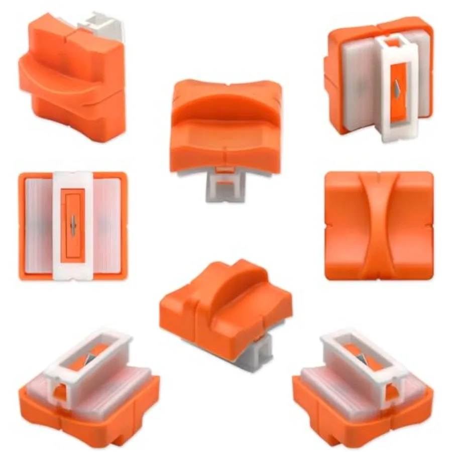 شفرة بديلة لقطع الورق مكونة من 8 قطع مع صندوق تخزين بلاستيكي لتصميم أدوات تشذيب الورق مقاس A4 A5 باللون البرتقالي #1