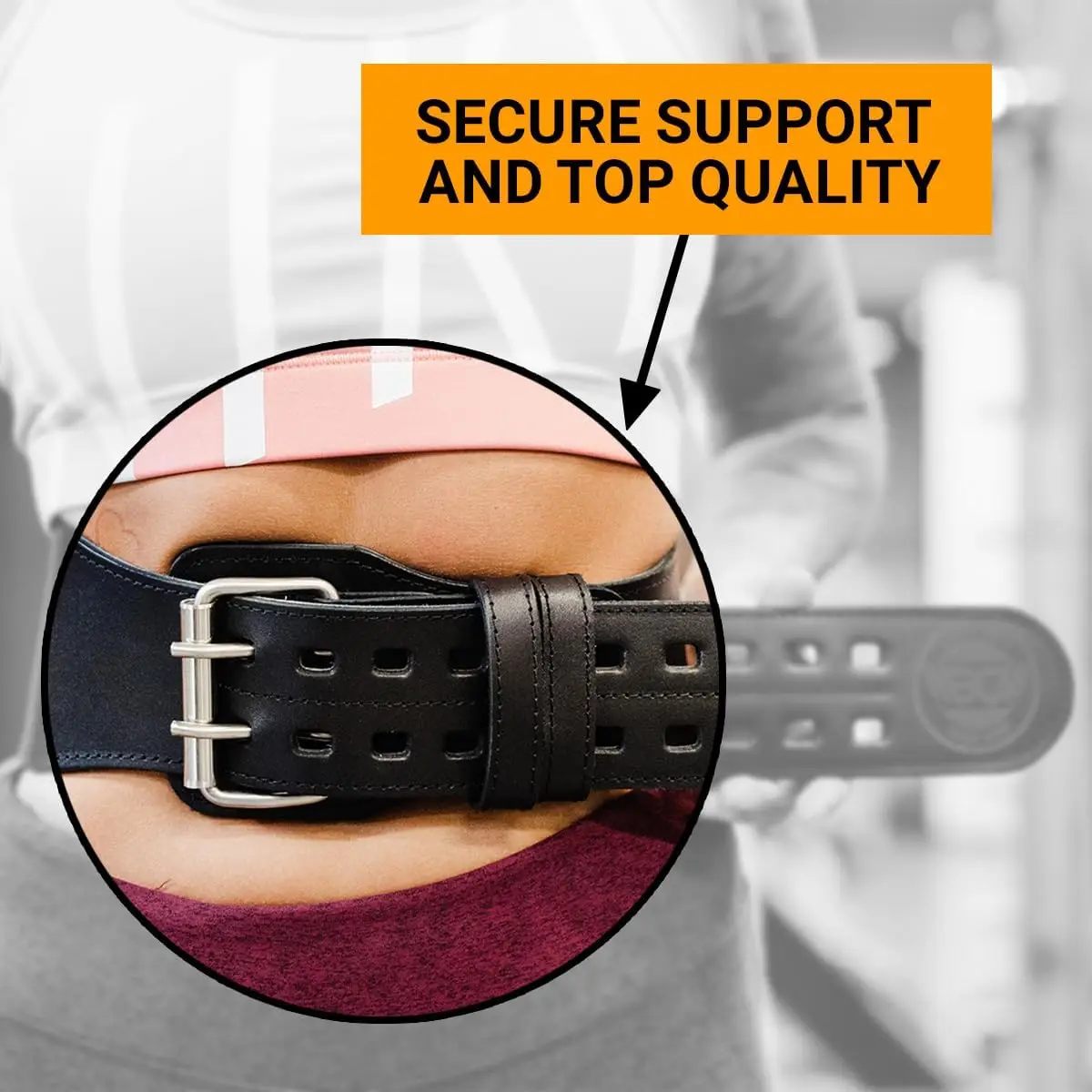 Leather Weight Lifting Belt for Workout in Gym, Leather, No Color Mentioned, Adjustable with Buckle for Waist/Back Support