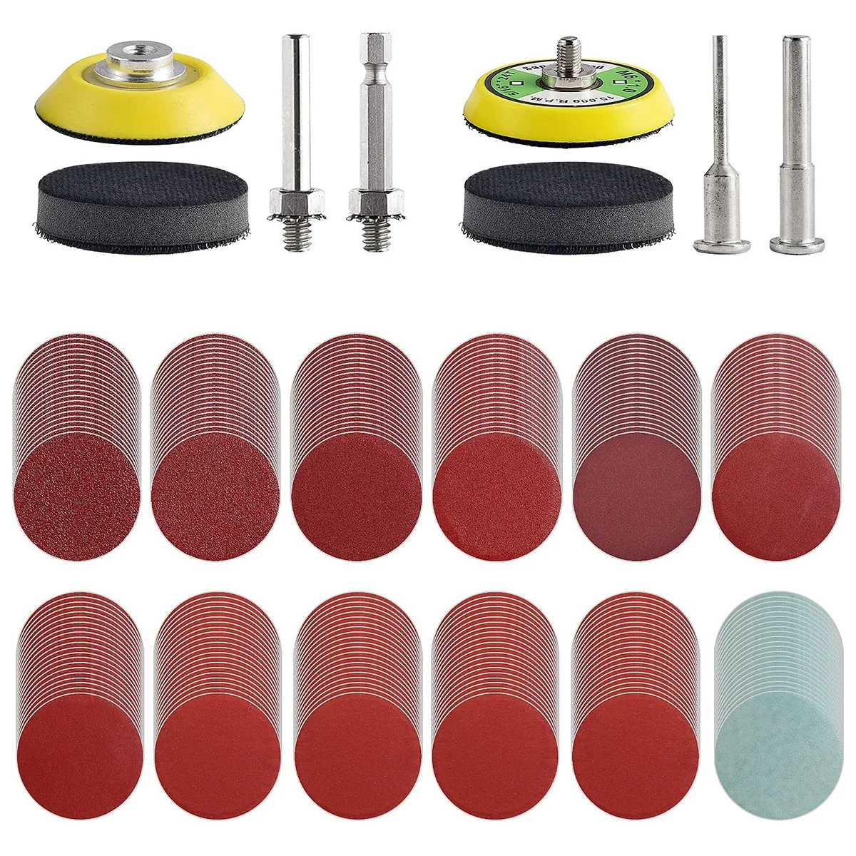 Sanding Disc Pad 2 Inch Alumina Sanding Pads 80-3000 Grit Sanding Paper Quick Change Sanding Sheet Drill Grinder Rotary Tools