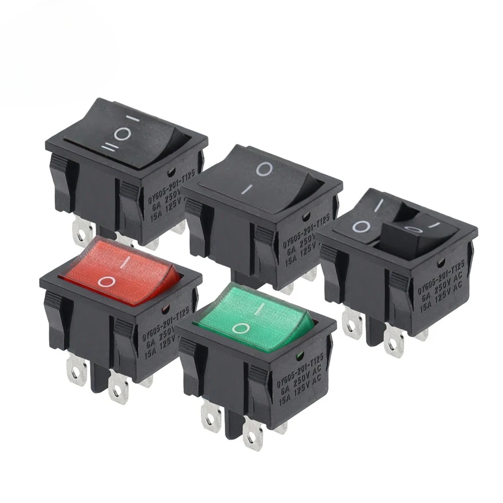 5pcs KCD5 4Pin 6Pin 2 Position 3 Position 15A / 250VAC 21x24mm 21 * 24mm Rock Switches Kit On-Off On-Off-On