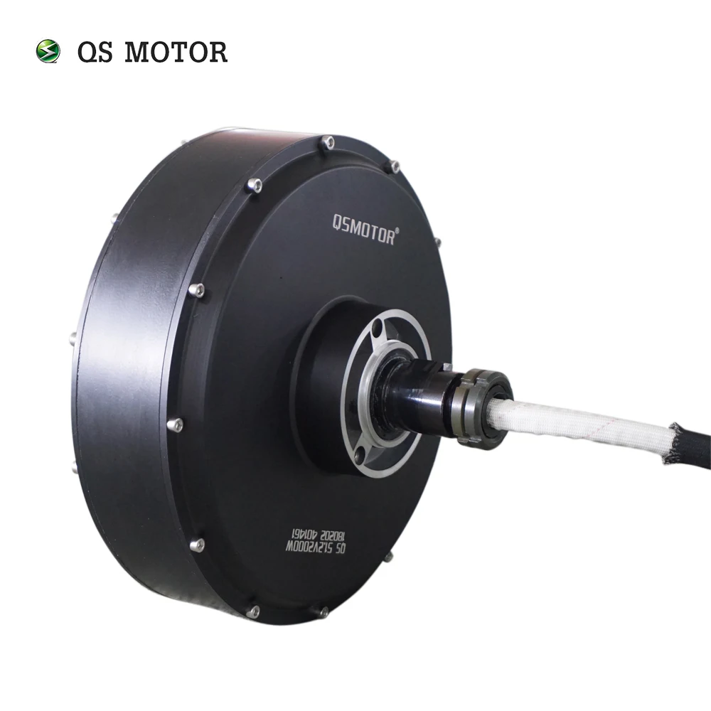 QSMOTOR 12*5.0inch 5000W V4 72V 90kph 2wd Single Shaft Hub Motor with EM200-2 controller kits for electric ATV Car