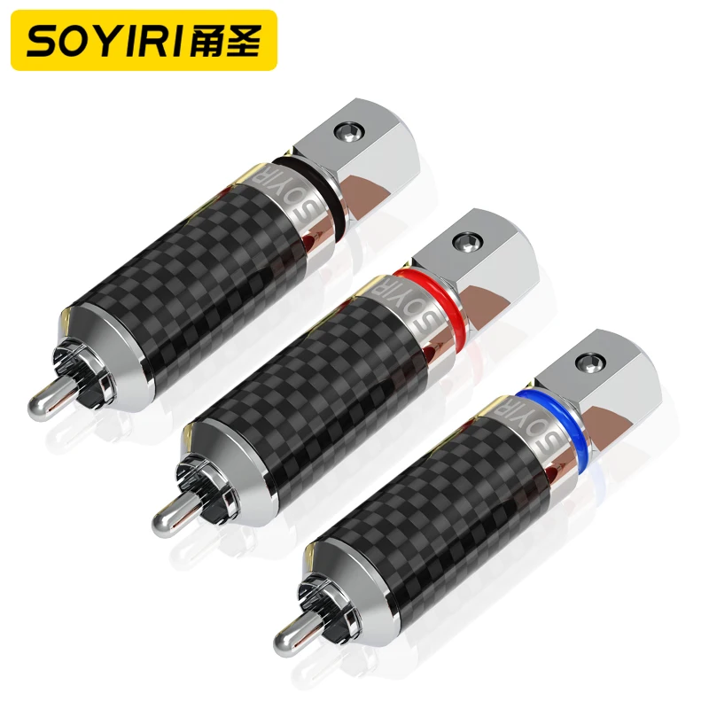 SOYIRI solderless lotus jack rca plug blossom self-locking audio plug mixer amplifier audio connection plug