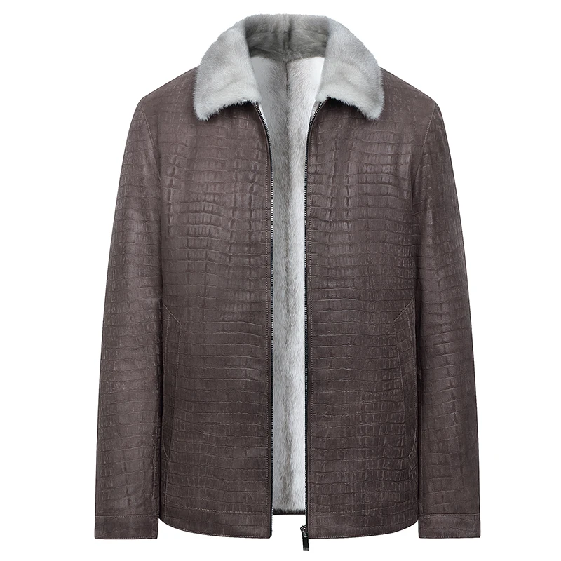 

Новое поступление 2025, зимние мужские куртки из натуральной овчины, парки с подкладкой из норки, пальто PK24009