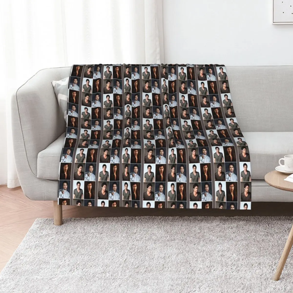 Ian Somerhalder Collage Throw Blanket Moving Single Soft Beds Bed valentine gift ideas Luxury Designer Blankets