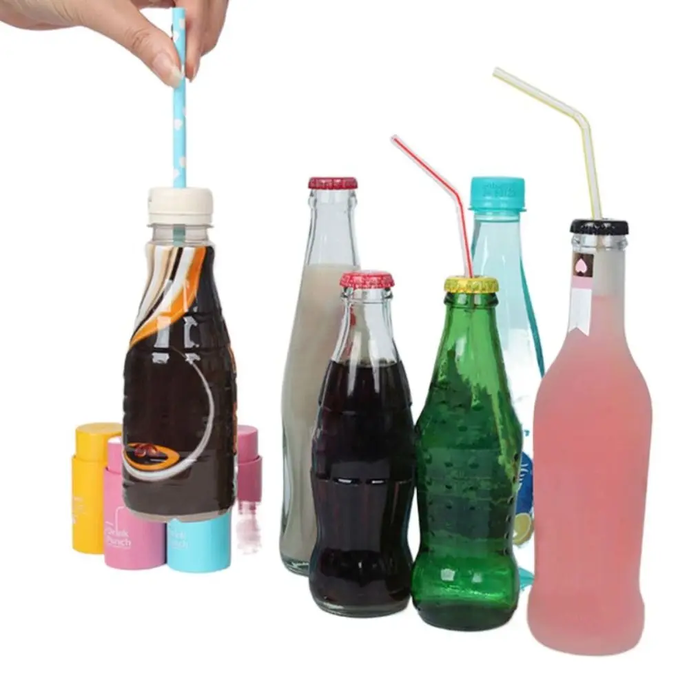 Plastic Drink Punch Cylindrical Sharp Bottle Cover Hole Punch Labor-saving Pressed Bottle Cap Hole Maker Kids Girls Elders