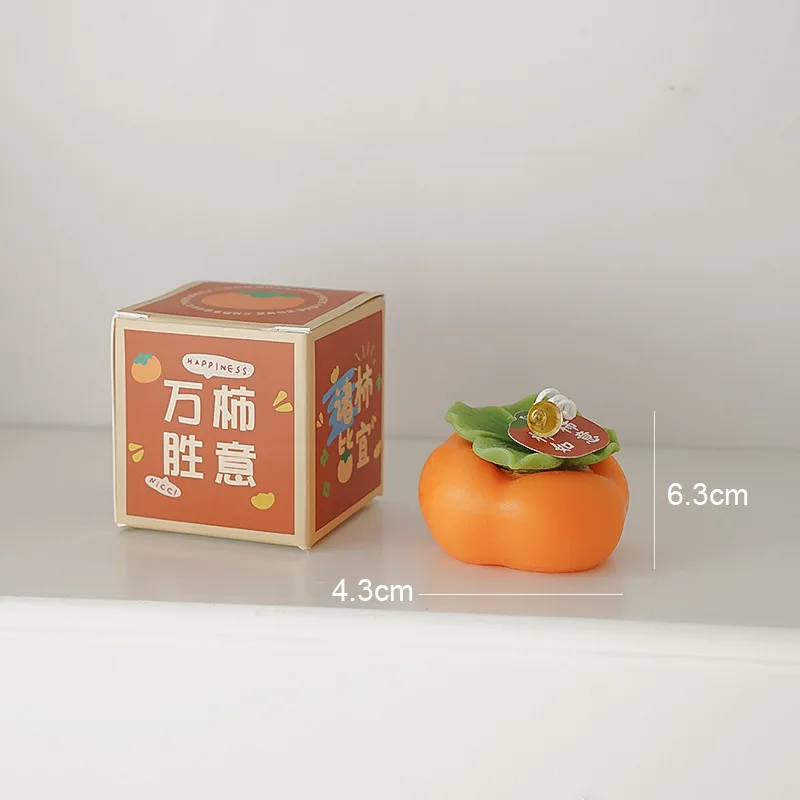 1PC Scented Candles DIY Creative Persimmon Shape Wedding Gifts Decoration Aromatic Candles Fruit Aromatherapy Candles Gift Box