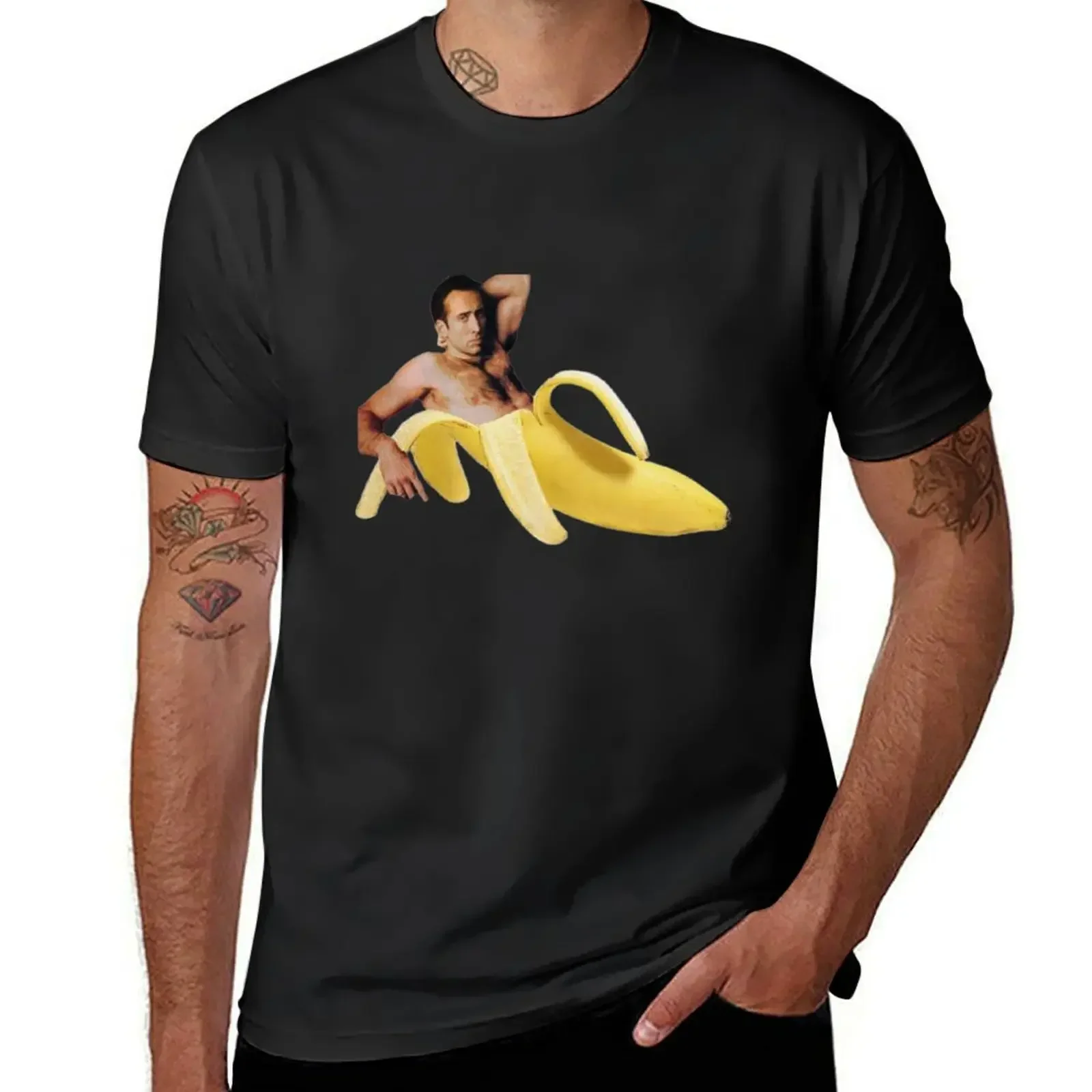 

nicholas cage banana T-Shirt plus sizes quick-drying summer clothes vintage clothes mens t shirts casual stylish