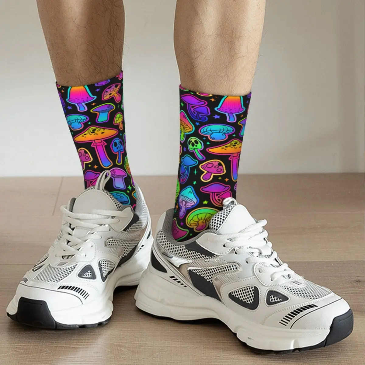 Chaussettes en Polyester psychédélique pour hommes, bas de haute qualité, à la mode, pour printemps, été, automne et hiver