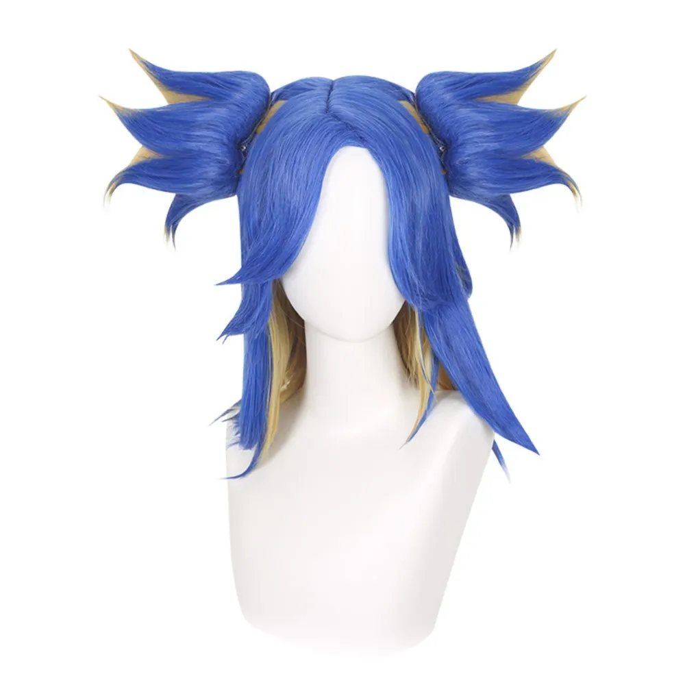 Game Valorant  Cosplay Neon Blue Wigs Costume Halloween Women Props Party Disguise Accessories Cosplay Roleplay Fantasia Suits - view 2
