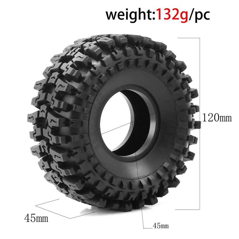 2 sztuki 1,9-calowych opon wspinaczkowych Off-road Opony o wysokiej wytrzymałości do samochodów gąsienicowych 1/10 RC Traxxas TRX4 Łatwe do sterowania RGTSCX10 Wrangler