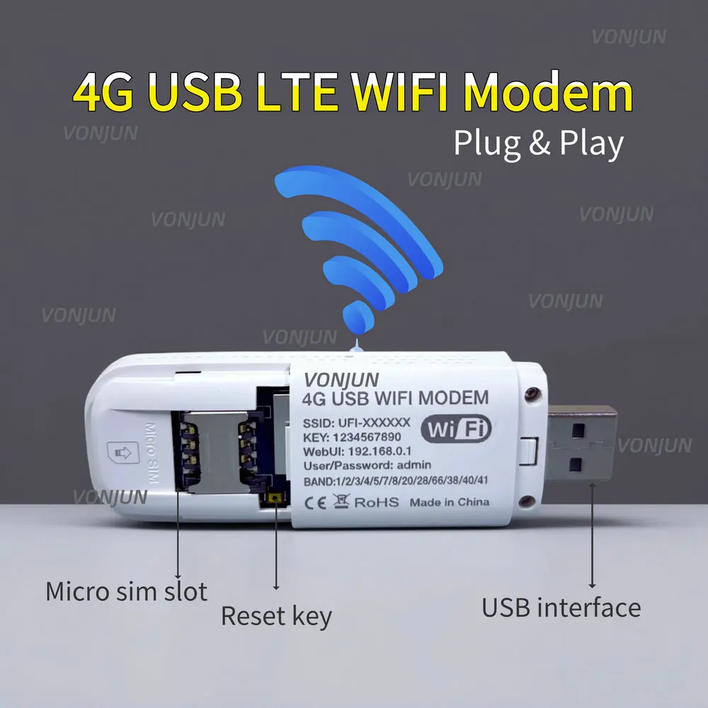 4G WiFi Dongle UFI 150M USB LTE Mobile Hotspot Portable Sim Card Router Universal U6 band lock