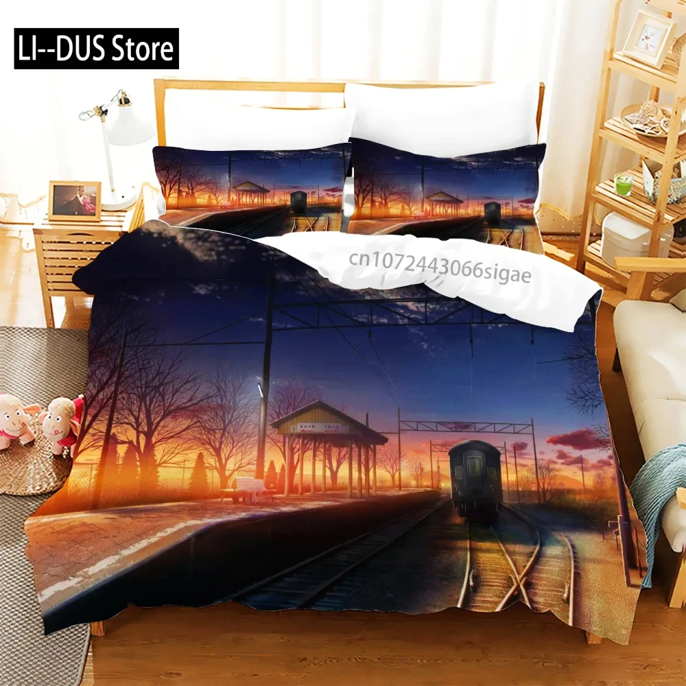 

Train Bedding Sets Kids Duvet Cover Bed Set Soft Quilt Cover With Pillowcase Single Queen King Size Car Comforter Bedding Set