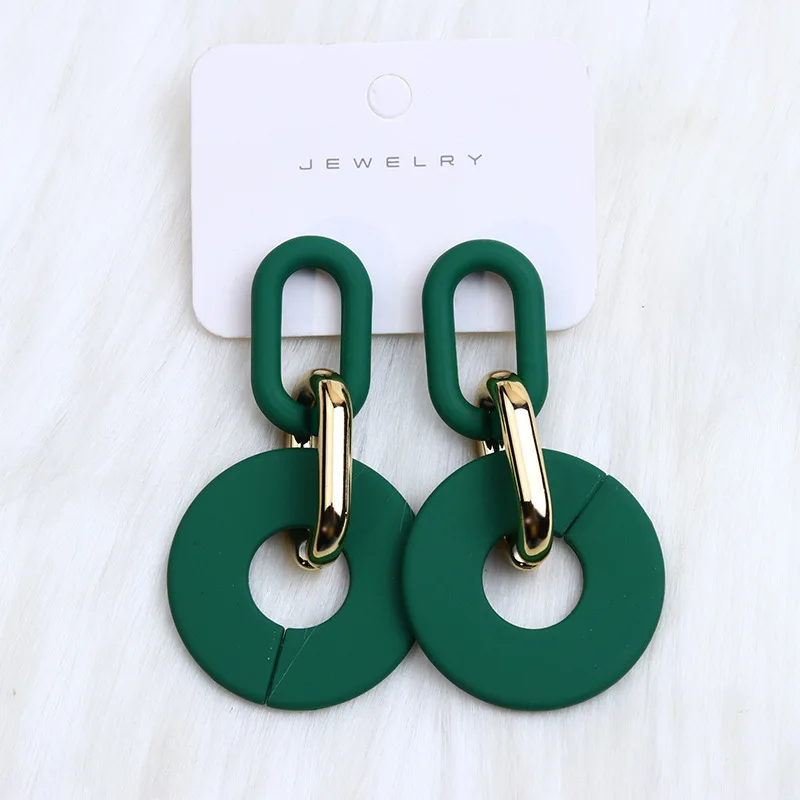 New Rectangular Hollowed Out Acrylic Earrings Popular Retro Personalized Fashion Bohemian Earrings Decoration Gift