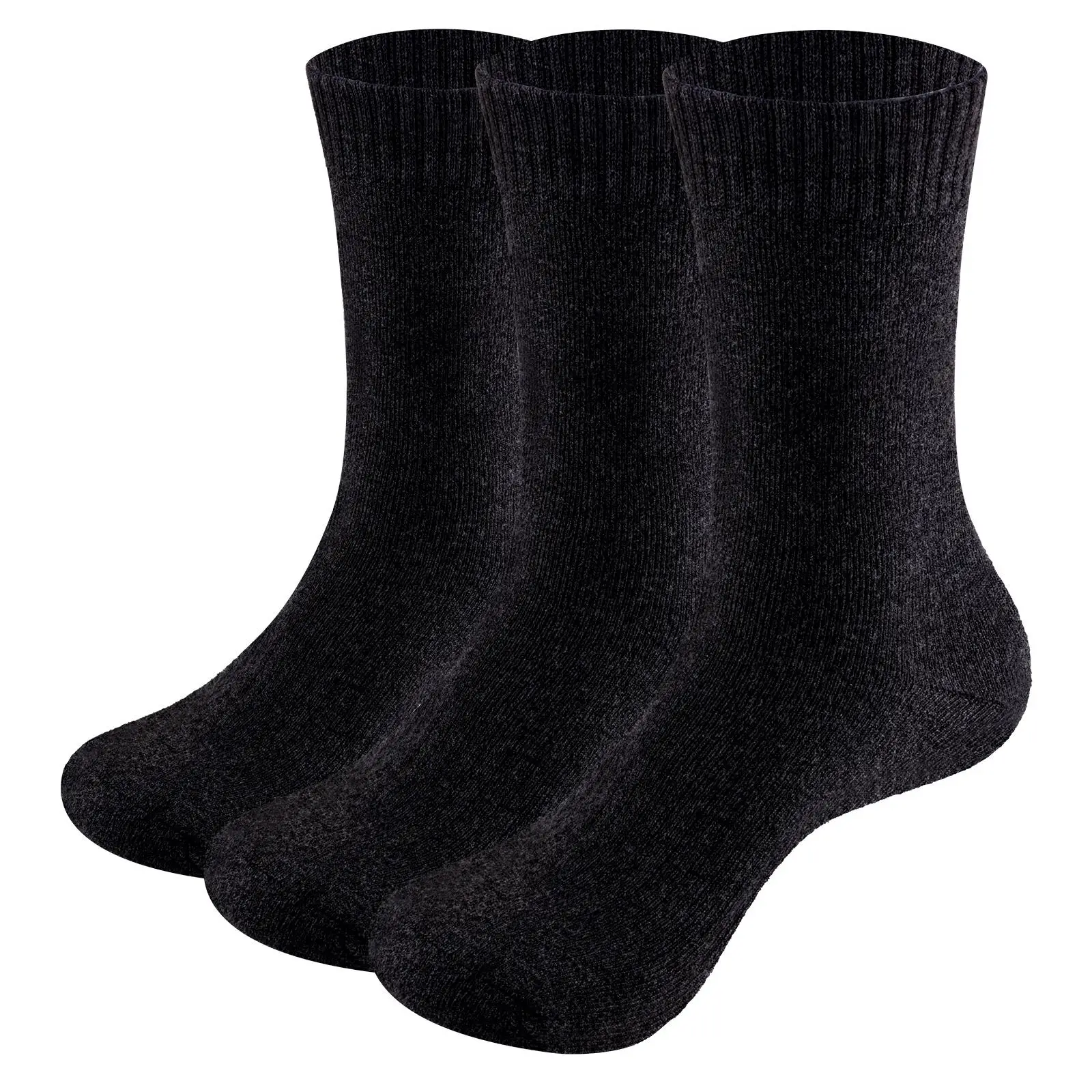 YUEDGE Mens Merino Wool Socks 3Pairs/Pack Cushion Thermal Warm Crew Winter Boot Socks for Mens Size 37-46