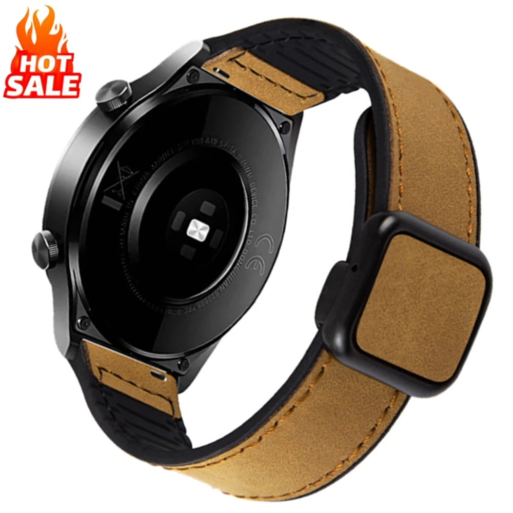 20mm/22mm Magnetic For Garmin Vivoactive 5 3/Forerunner 255 55 165 265 Leather Silicone Strap Bracelet For Garmin Venu 2 3 Band