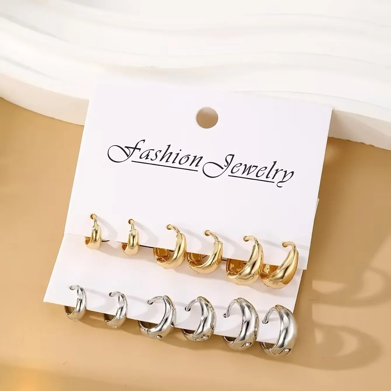 6 Pcs Vintage Copper Metal Earrings Set For Women And Man Fashionable And Minimalist Hoop Earring Daily Wear Jewelry New 2024