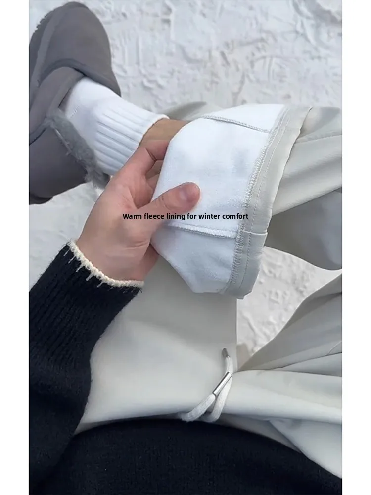 سراويل كاجوال رجالية مبطنة من American Sle Fce شتوية بسحاب جانبي مستقيم الساق مقاومة للماء وجافة في الهواء الطلق... #3