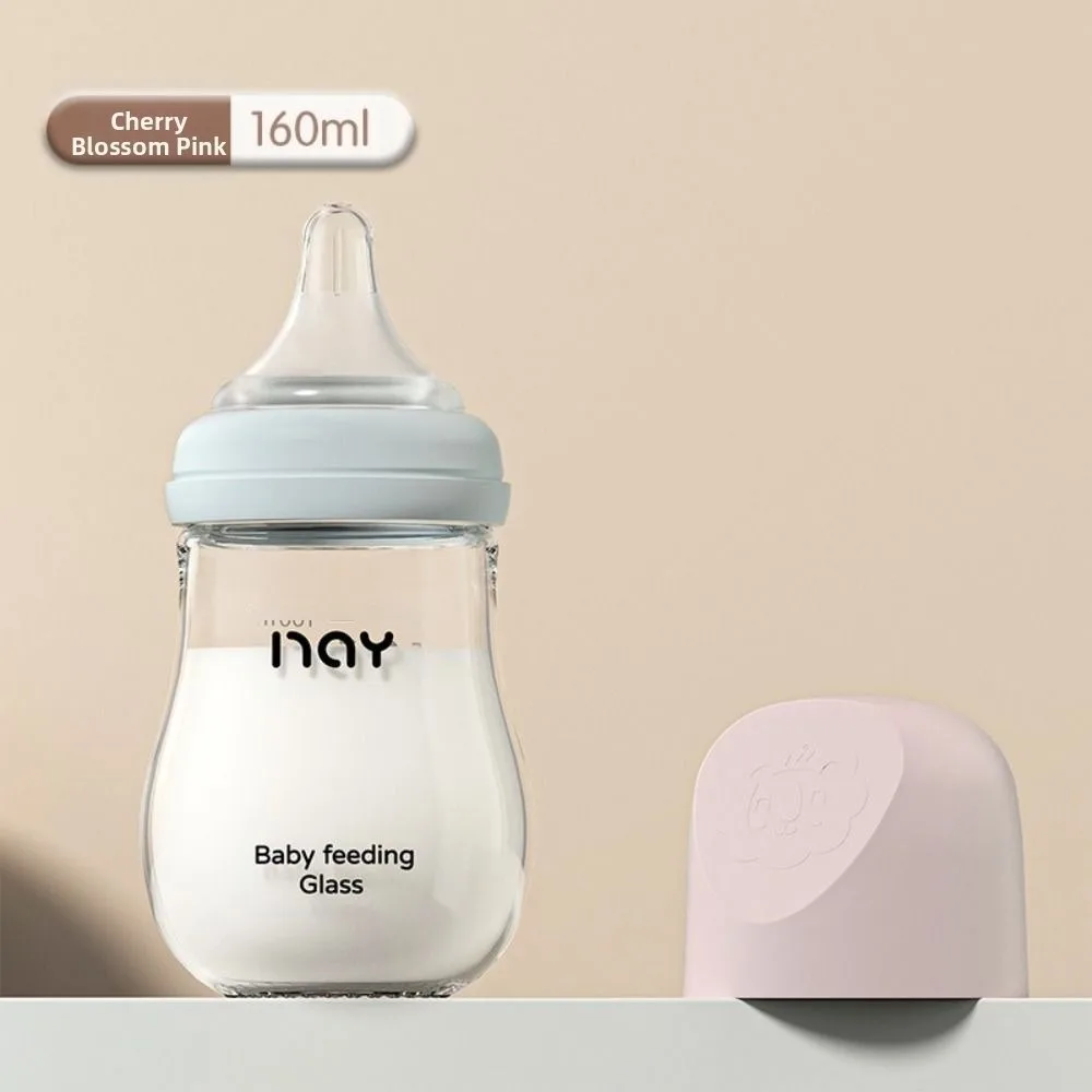 

Transparent Glass Baby Bottle Anti Choking 80/160ML Newborn Feeding Bottle Anti-flatulence Food Grade Baby Drinking Cup Toddler
