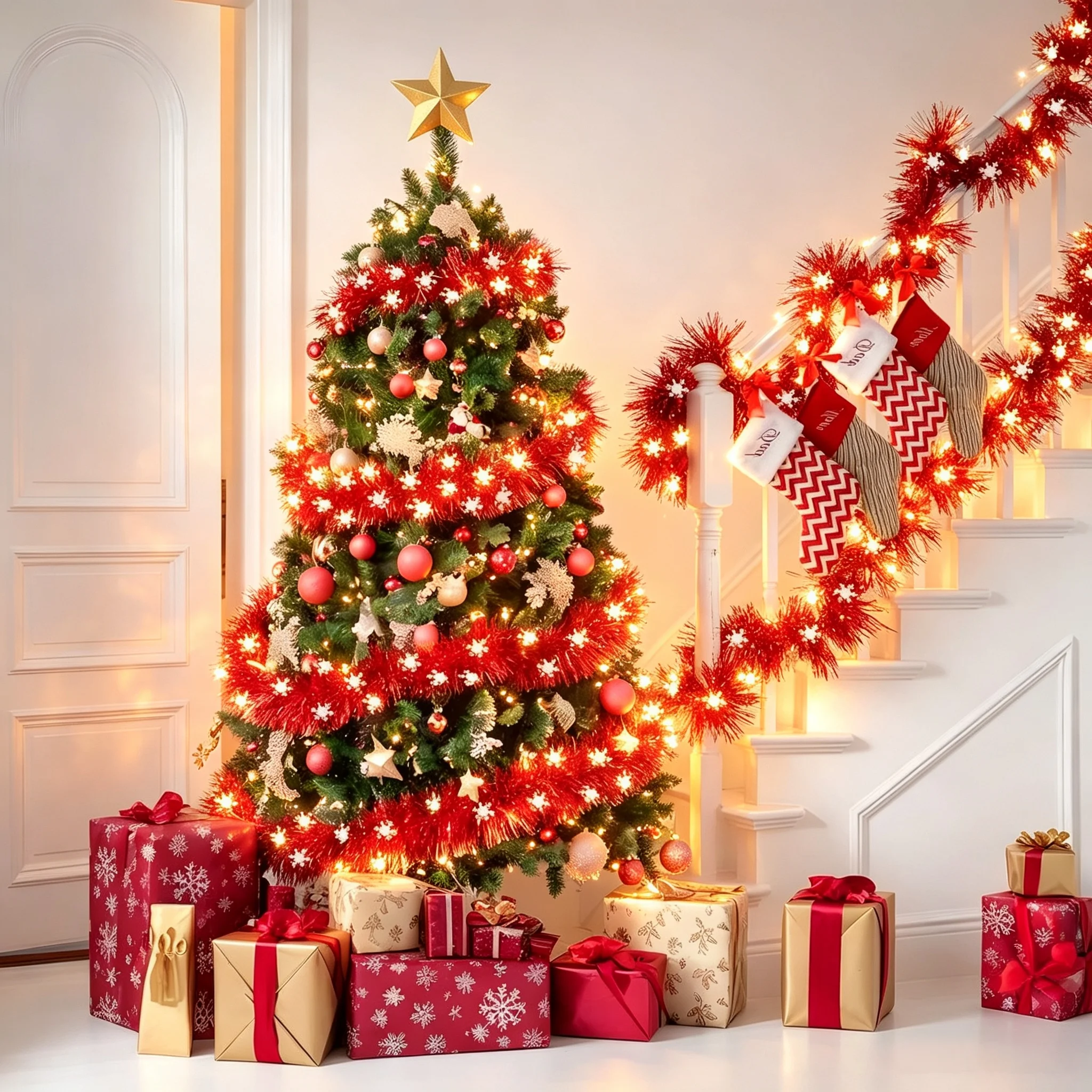 LED-Weihnachtsschneeflocken-Gi – Home Decor Lighting Tree Bewertung und Preis