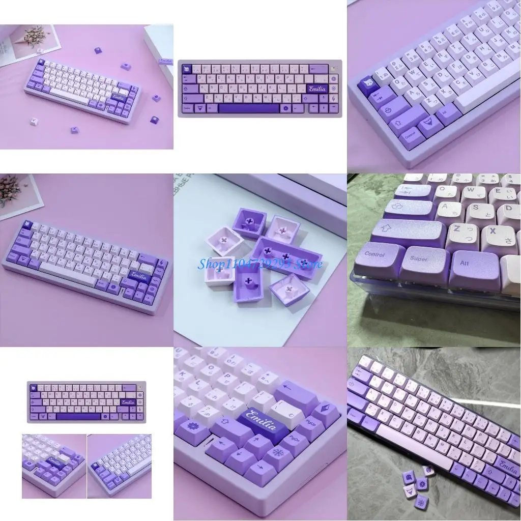 

Y2GD 124PCS Witch Keycaps XDA Profile Full Set Keycap Thick PBT for Gaming Mechanical Keyboard PurpleKeycap