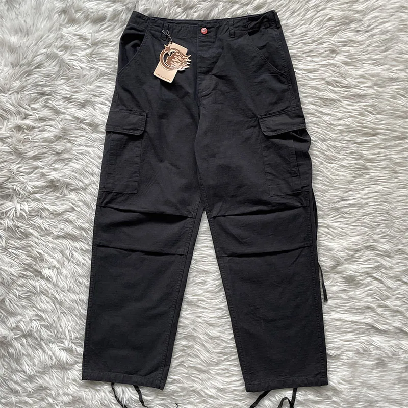 Hellstar Studios Embroidered Work Trousers Loose Fit Straight Leg Cotton Casual Pants for Men Travel Autumn Winter Wear view 4