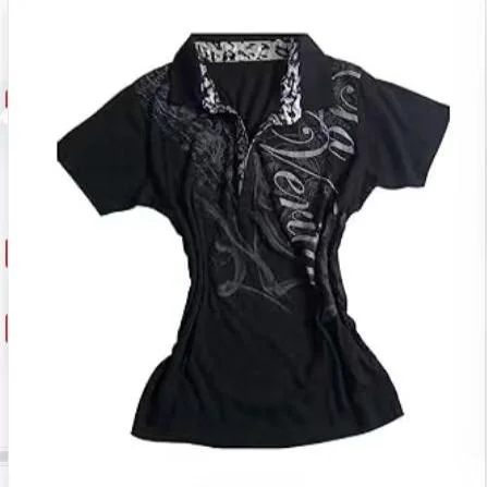 Y2K Millennium Style Short Sleeve  Shirt Slim Fit Leopard Print Collar Vintage Vine Letter Print Waist Cinching Sexy Top