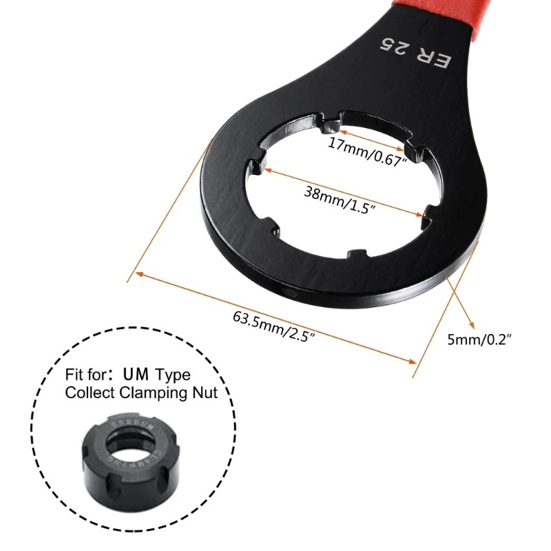 O Type ER25 Collet Wrench For ER25 Nut Collet Chuck Machine Tool Milling Machine ER25 Collet Wrench Chuck Spanner Hand Tools
