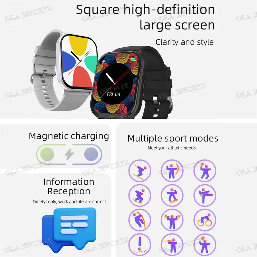 GPS Tracker Smart Watch Men Women 2.01"AMOLED Screen Call Smartwatch Health Monitor Multiple Sports Modes Fitness Sports Watches